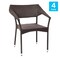 Flash Furniture Espresso PE Rattan Wicker Patio Dining Chair, 4PK 4-TT-TT002-ESP-GG - alternate 7